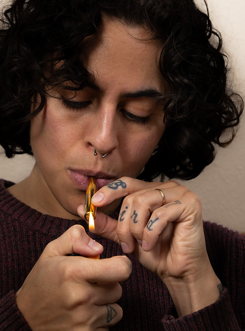 Gold Pipette Mini & Ashtray